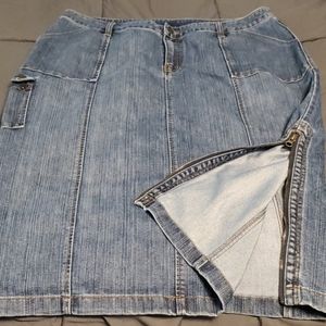 Lane Bryant 29" long denim skirt